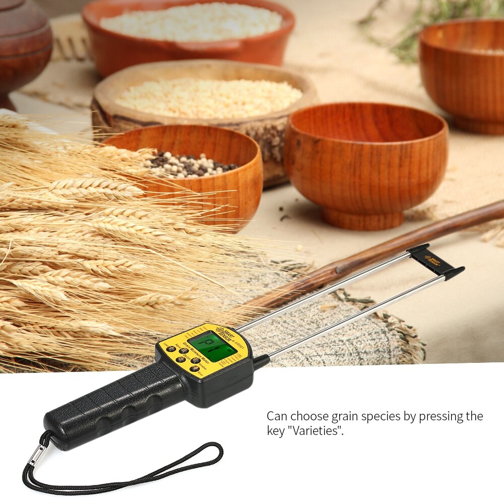 Handheld Digital Moisture Meter Grain Moisture Meter Hygrometer For Corn,Wheat,Rice,Bean,Wheat Flour Fodder Rapeseed Seed AR991