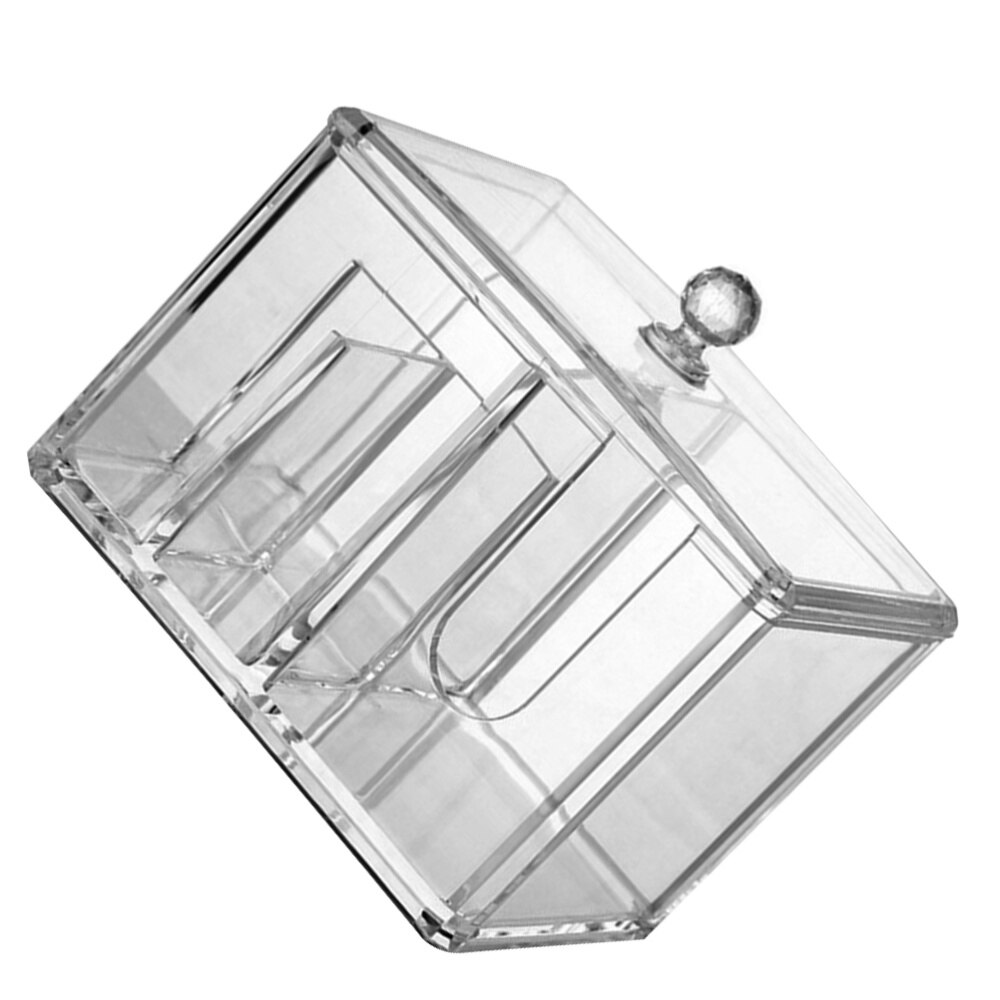 Acrylic Makeup Cotton Storage Box Transparent Cosmetics Container Clear Removal Cotton Pad Organizer: Default Title