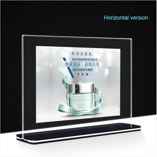 Acrylic Table Card Rack L-shaped Table Card Desktop Billboard Price Tag Table Price List Menu Display Card Picture Frame: Horizontal version / 210x297mm