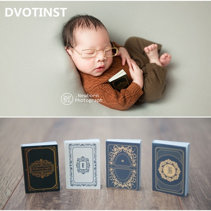 Dvotinst-Accesorios de fotografía recién nacido Retro Mini, 4 Uds., libros para sesiones de bebé, accesorios de estudio, accesorios creativos, decoraciones para fotos