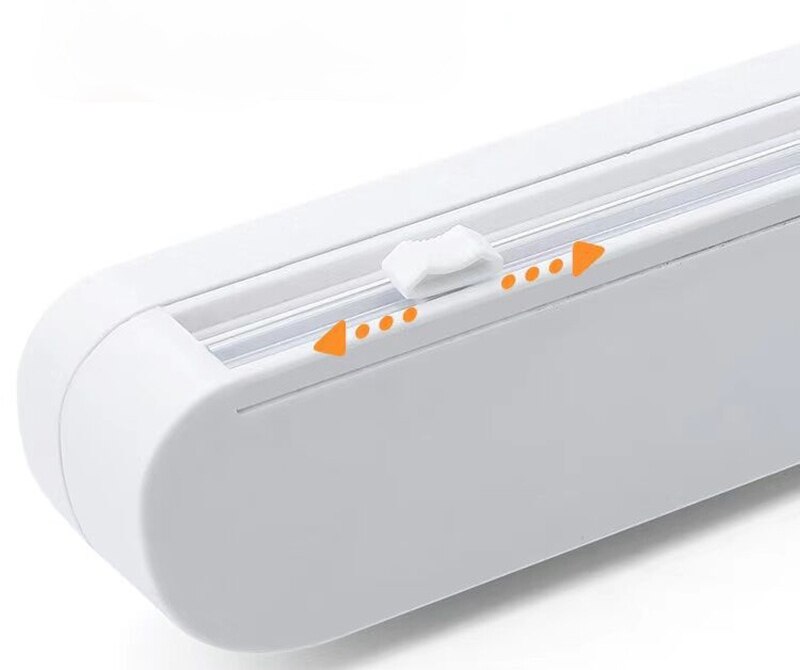 Vaststelling Eten Wrap Dispenser Cutter Punch-Gratis Folie Vershoudfolie Wrap Dispenser Plastic Sharp Cutter Opslag Houder Keuken Tool