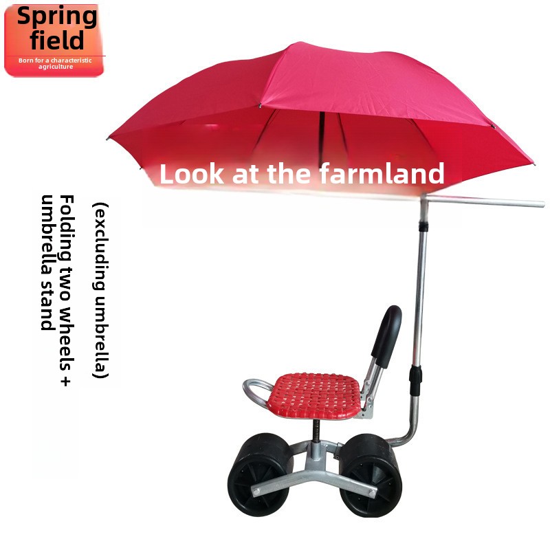 Kas Luie Auto Luie Kruk Planten en Plukken Werk Auto Mobiele Tuin Slinger Auto Roterende Hefparasol: Army Green