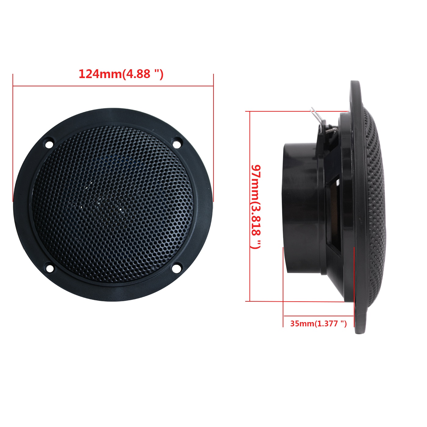 2 Pairs 120W 4 inch Marine Speakers Waterproof Outdoor Boat Speakers Dual Full Range Speaker For RV ATV SPA Golf Cart Motorcycle