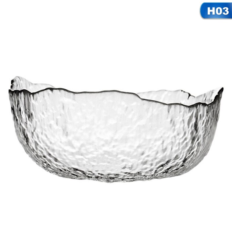 Tigela de vidro jantar cozinha louça criativa tigela de salada de vidro utensílios de mesa frutas legumes tigela forma irregular phnom penh: 03