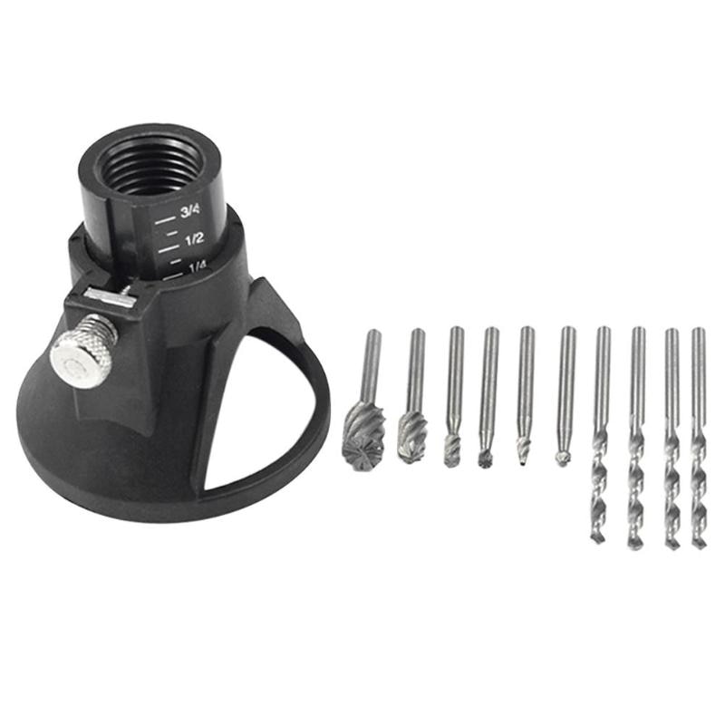 Elektrische handboormachine, elektrisch gereedschap, houtfrees, bramenfreesset 6 stuks met boor, speciale locator voor dremel-accessoires: Default Title