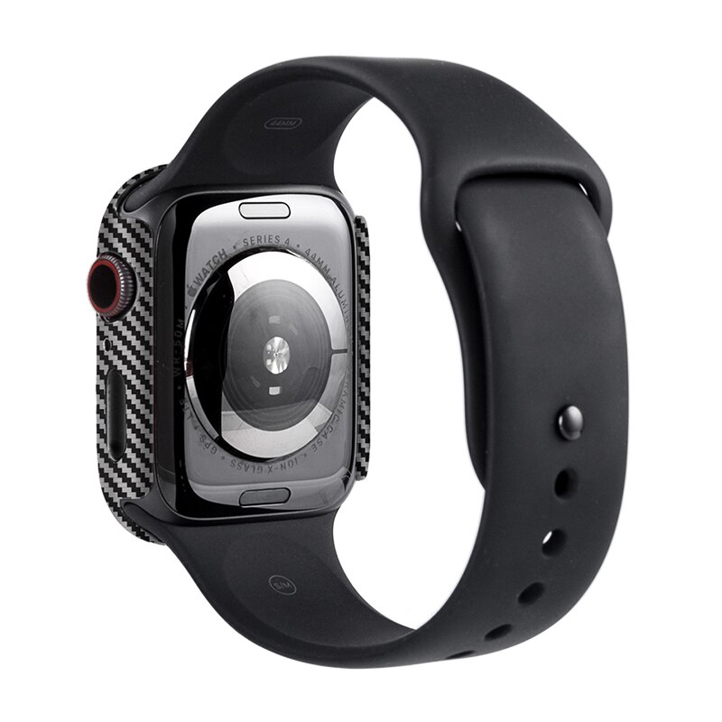 Carbon Fiber Case Voor Apple Horloge 4 5 3 iWatch band 42mm 38mm 44mm 40mm bumper beschermende Ultra Dunne Lijnen shell horlogeband