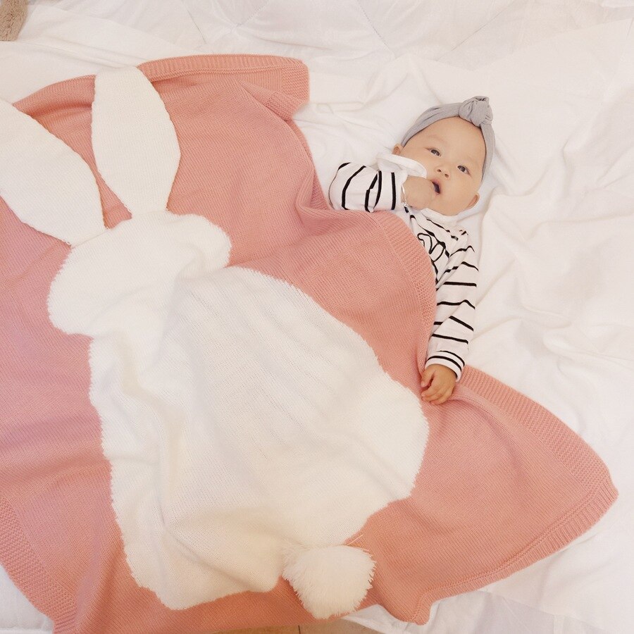Manta de bebé para niña, manta tejida para morder, manta suave para bebé, sofá, cuna, edredón, manta para bebé para invierno y otoño