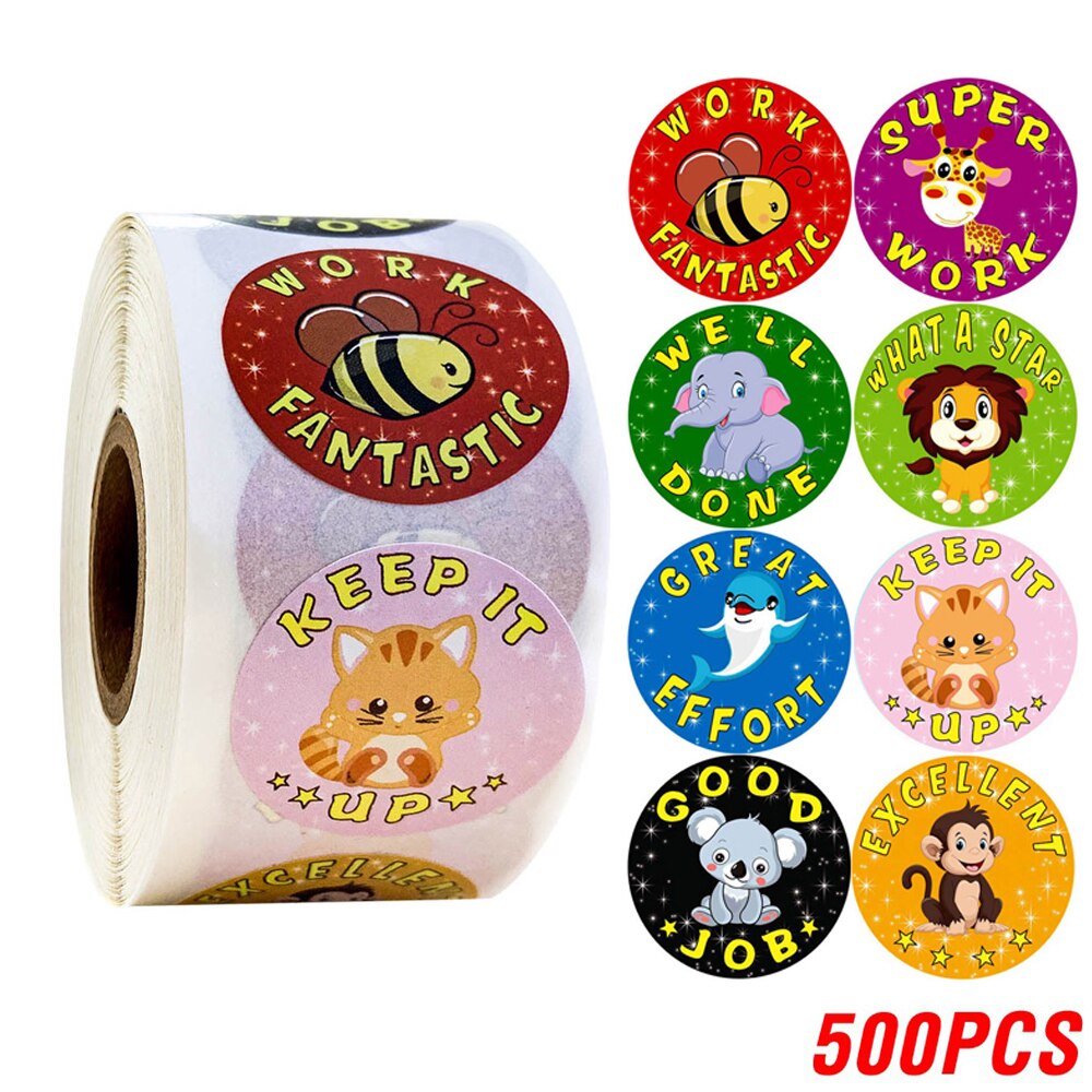 100-500pcs/roll Lovely Cat Stickers For School Reward Stickers Classroom Decoration Encouragement Sticker For Student Teacher: MAROON