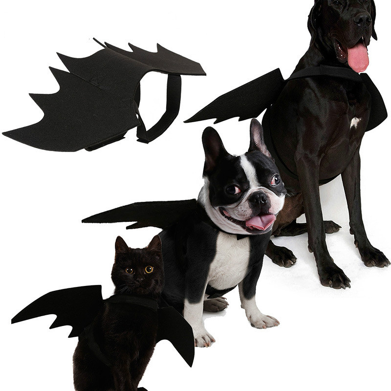 Schattige Huisdier Kleding Black Bat Wings Harnas Kostuum Voor Halloween Cosplay Kat Hond Halloween Party Voor Dierbenodigdheden