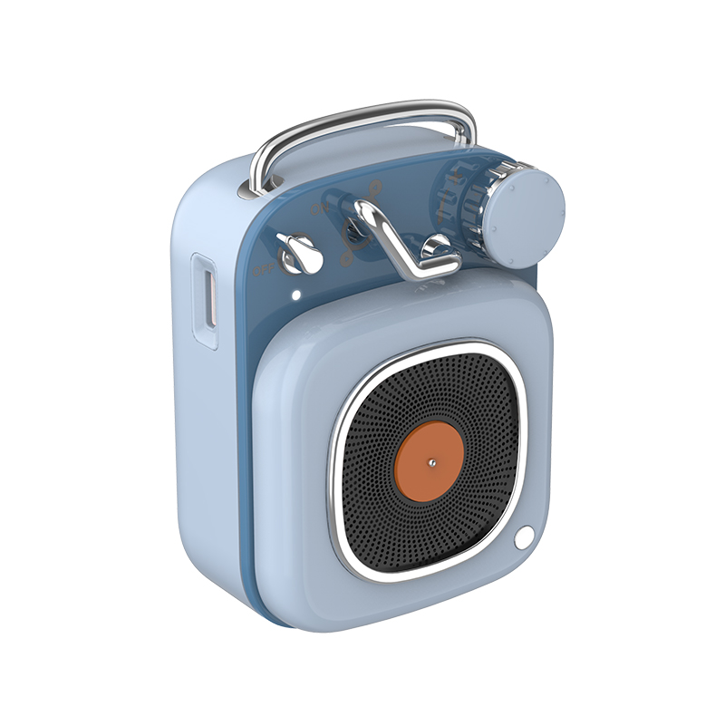 Hm20 bluetooth-højttaler bærbar udendørs højttaler trådløs minisøjle 3d stereomusik surround bluetooth nostalgisk subwoofe: Blå
