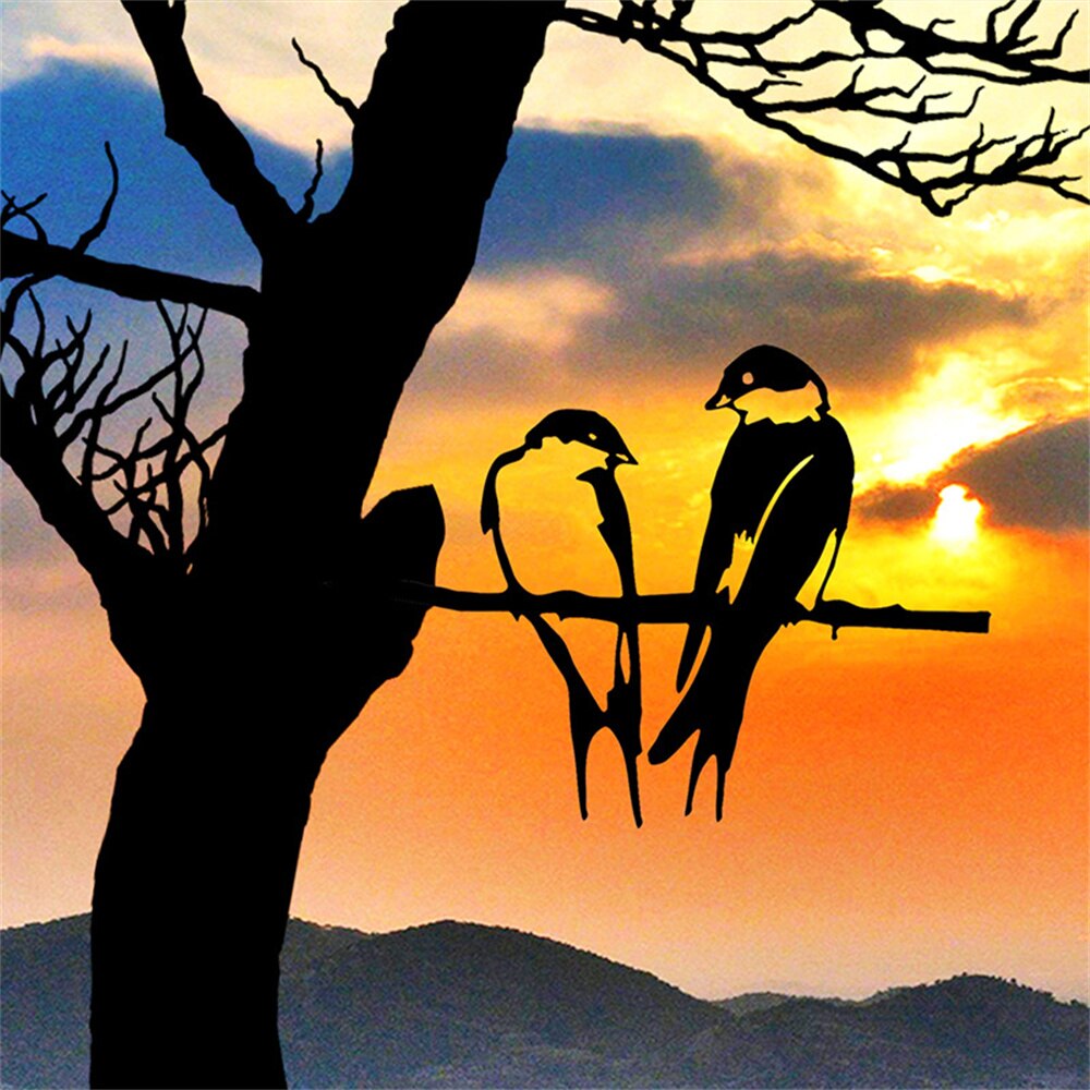 Oiseau en acier en fer forgé, modèle d&#39;oiseau sur pied en métal, décoration artistique d&#39;oiseau en métal, décor de paysage de jardin et de cour