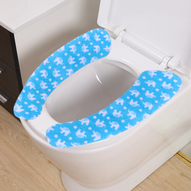 12 Models Printed Cartoon Cut-and-paste Toilet Seat Pad With Repeatable Washable Bathroom Toilet Seat: C