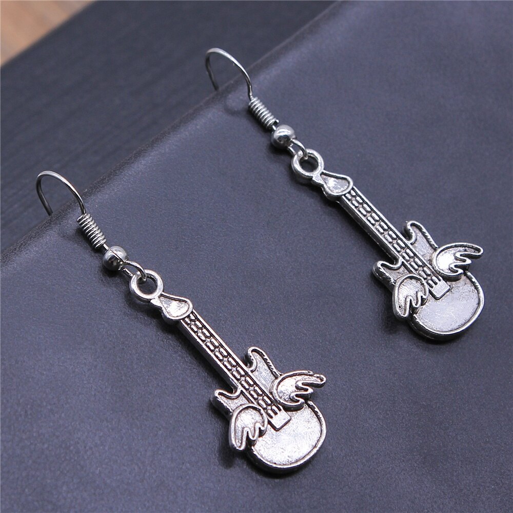 Musical Jewelry Earrings Musical Note Microphone Drum Guitar Violin Shaped Dangle Earrings For Girls Women: E1-B14429