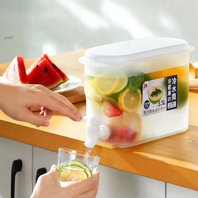 Drink Dispenser with Spigot 3.5L Water Jug with Faucet Lemon Juice Jug Drinkware Kettle Pot Cold Water Bottle Beverage Dispenser