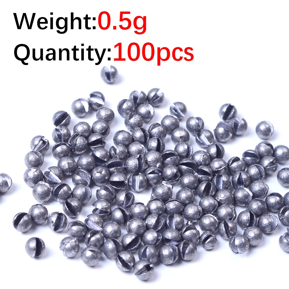 DNDYUJU 0.2g-1.7g carpe pêche solide ovale fendu tir plomb Explosion plombs pêche leurre poids auxiliaire matériel de pêche: Rouge