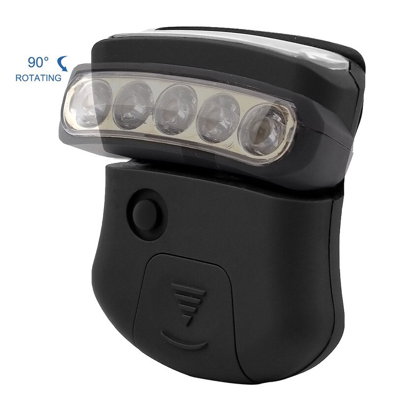 ThorFire 5 LED Koplamp Cap Licht 90 Graden Draaibare Clip-on Hoed Licht Handen Gratis Heldere Hoofdlamp Lanterna camping Fietsen