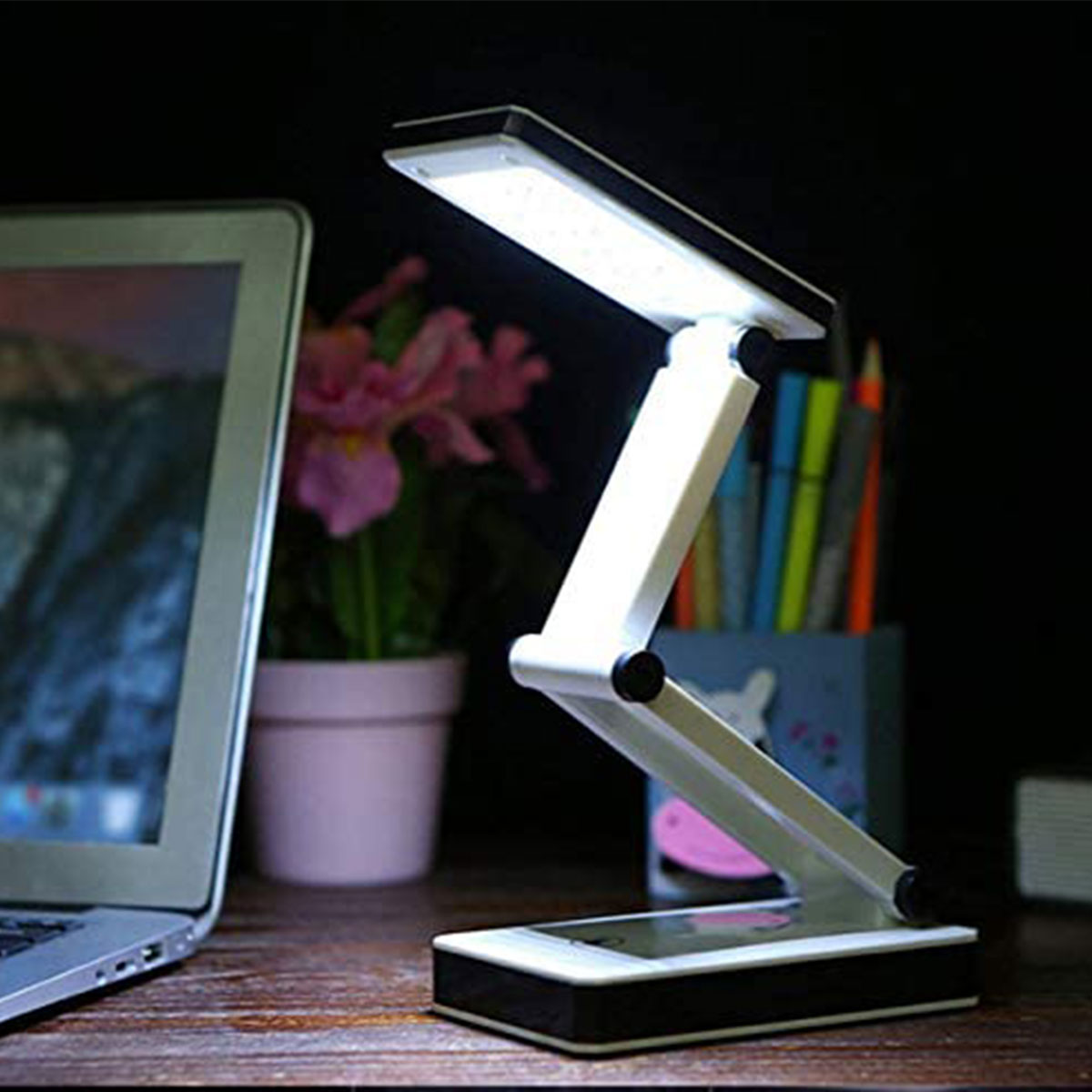 Opvouwbare Bureaulamp Led Eye Protecte Studie Kantoor Licht Dimbare Touch Night Light Voor Reis Naar Huis Student Slaapzaal Leeslamp