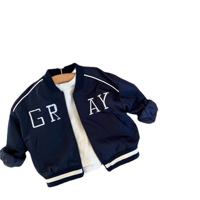 Kids 'Overjas 2022 Lente Jongens En Meisjes Baseball Jas Baby Korte Zip-Up Shirt Kids Kleding