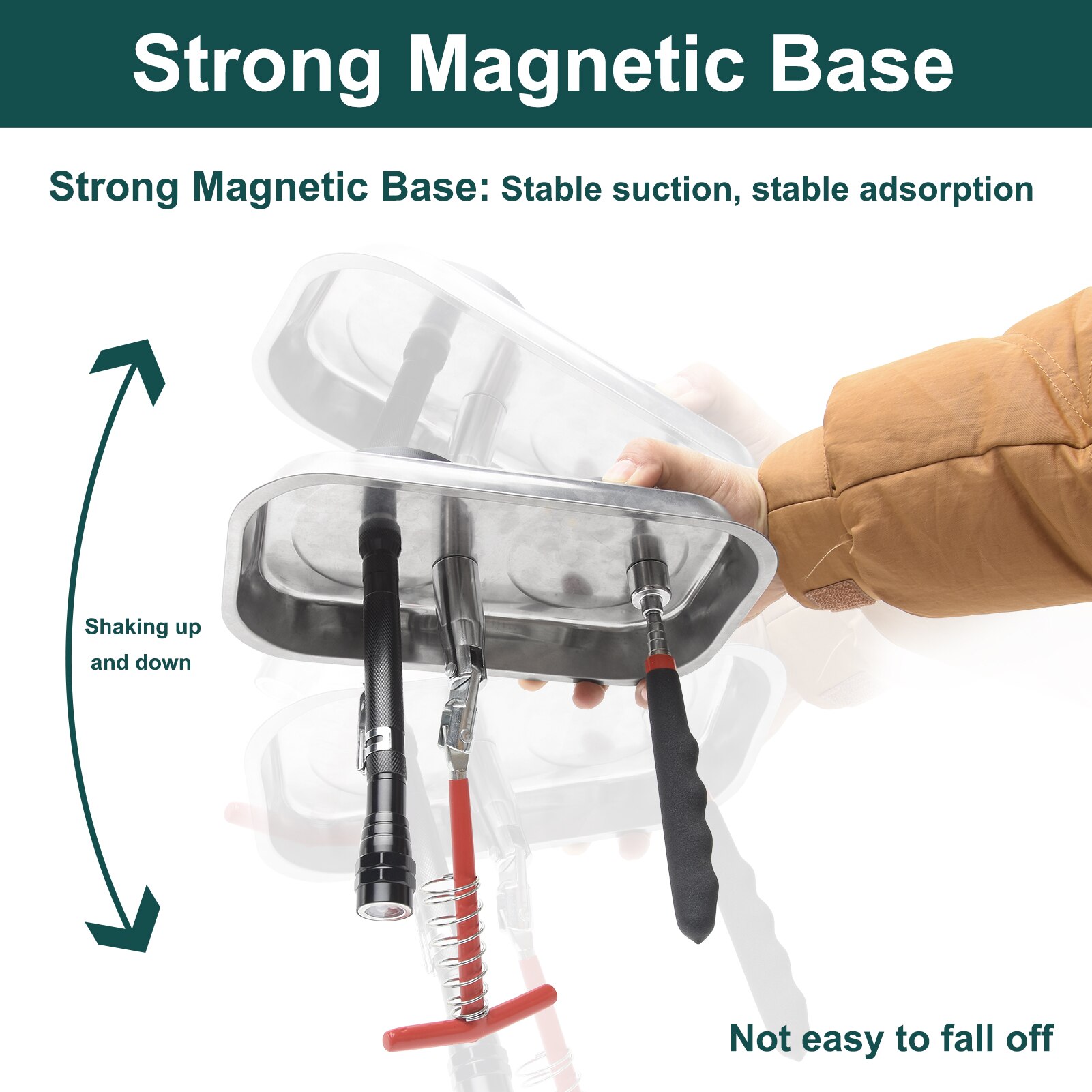 Magnetic Screw Storage Tray Polished Prevent Loss Bolts Nuts Stainless Steel Portable Anti Fall Rectangular Collect Rustproof