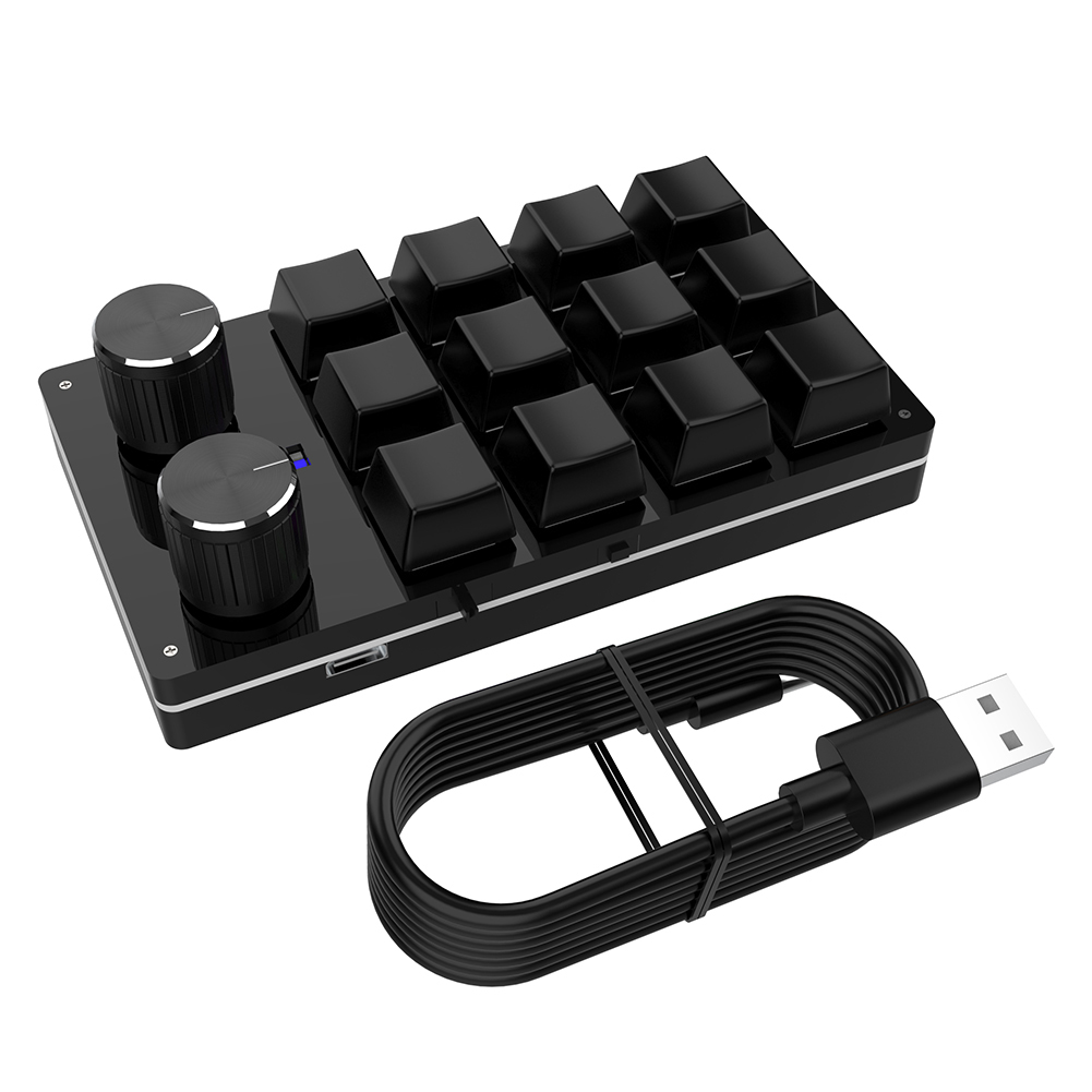12 klawisz 2 pokrętło klawiatura makro RGB klawiatura mechaniczna gorący zamiana klawiatura niestandardowa klawiatura jednoręczna mini klawiatura robić gier mini klawiatura