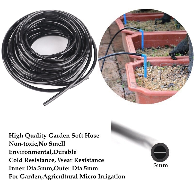 100m ~ 10m hi 3/5mm mjuk pvc rör trädgård droppbevattningsslang växthus bonsai mikro droppbevattningsledning slang anti-kyl