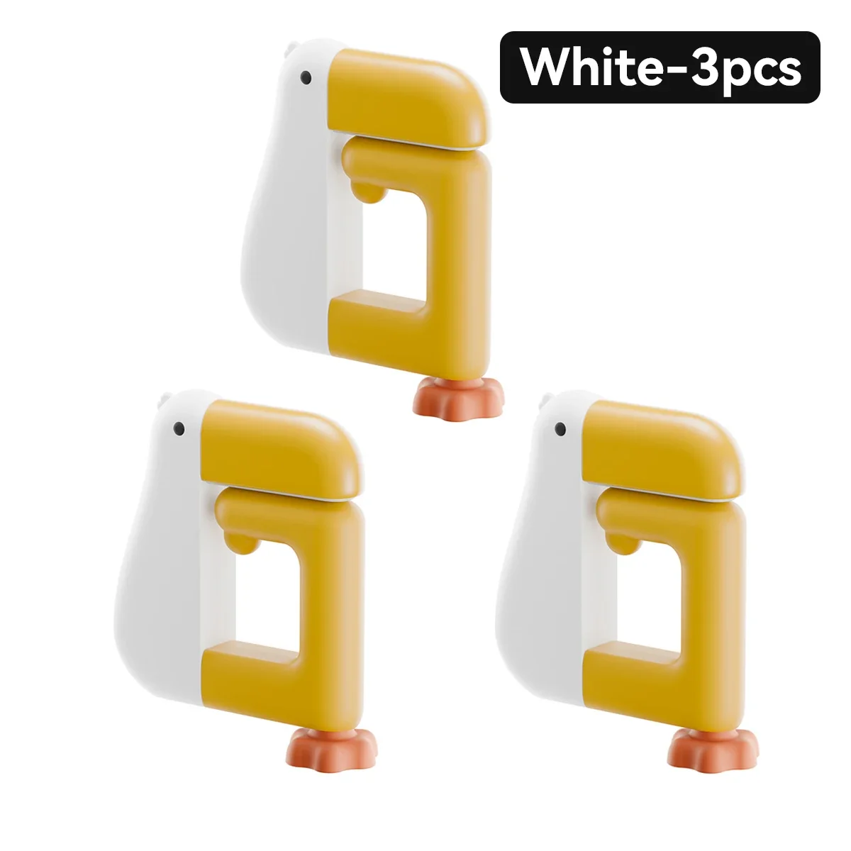 1/5pc háčiky thinking duck na stôl, prenosné, dierovacie, bez dierovača, háčik na batoh, multifunkčný bočný držiak, háčik na kabelku, domáci, študentský a kancelársky: Biela