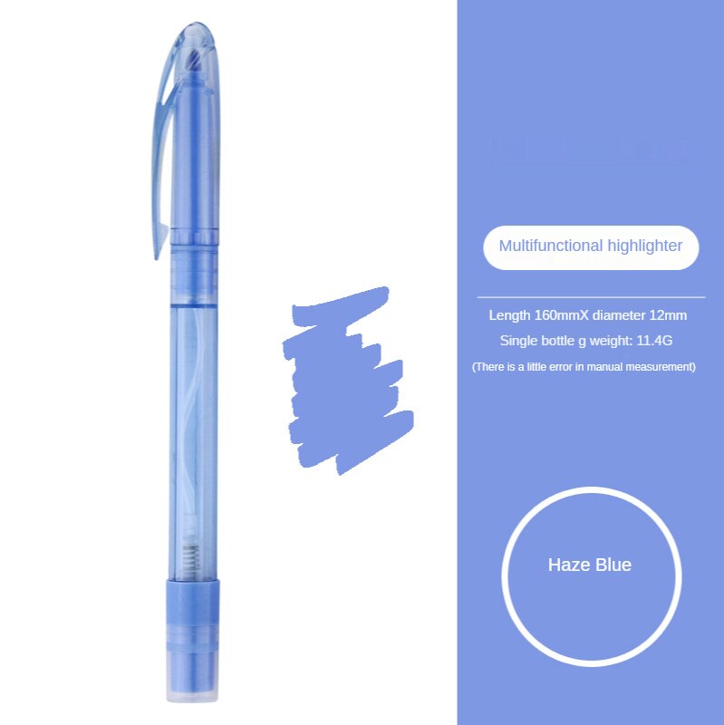 1pcs Multifunctional 6-color Spray Highlighter Can Be Used for Marking and Highlighting Students Stationery: Haze blue
