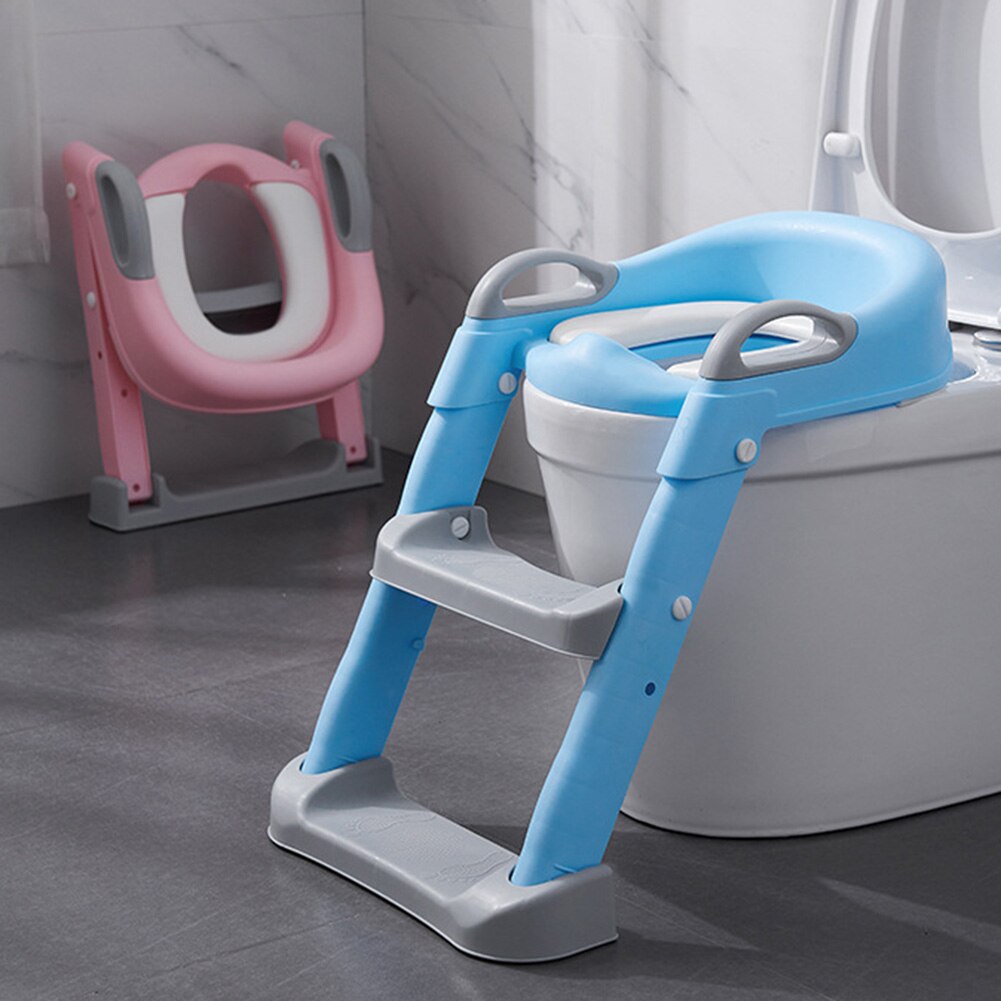 N potte træning toiletstol sæde med trappestige til børn og småbørn drenge pigeblødt polstret sæde med foldbart bredt usj 99