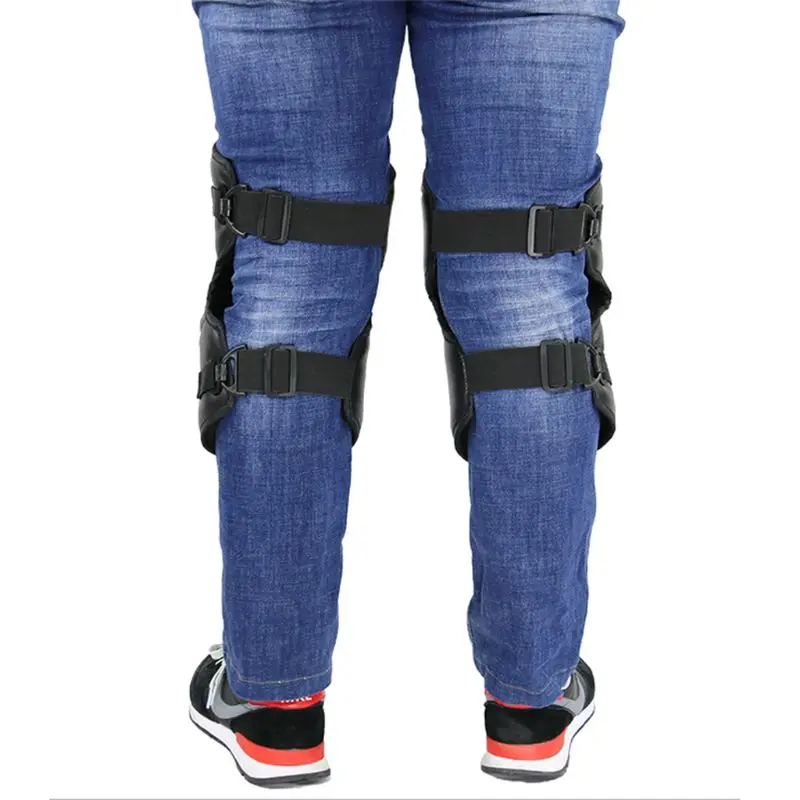 Ginocchiere protettive per moto ginocchiere per moto in pelle PU protezione per ginocchio per Motocross protezione per ciclismo universale 2 pezzi