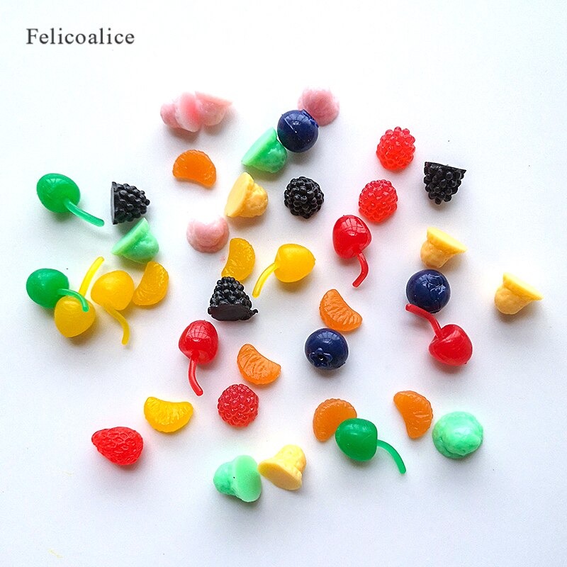 20pcs/bag Resin Fruit Slime Charms Additives Supplies Kit DIY Slime Accessories Filler For Fluffy Clear Slime Clay In Stock: 20pcs mixed