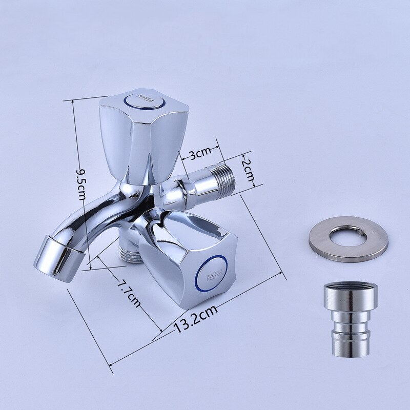 Zinc Alloy Chrome Double Faucet Wall Mount Washing Machine Mop Faucet Multi-Function Outdoor Balcony Water Tap Laundry Bibcock: B
