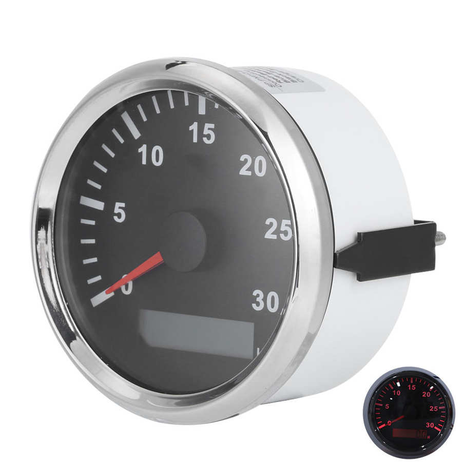 85Mm/3.3in Boot Toerenteller Sensor IP67 Tacho Gauge 12V / 24V Rood Licht Met Lcd Display service Urenteller 3000 Rpm