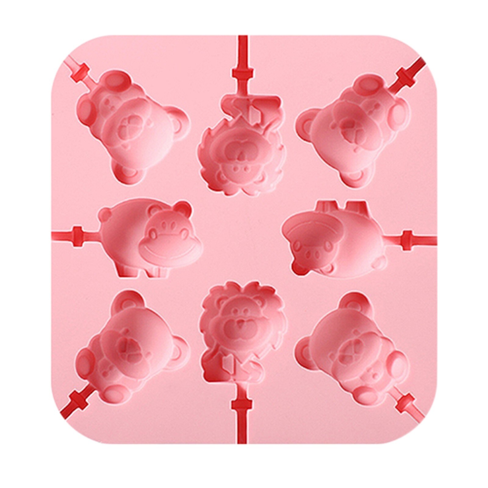 Silicone Ice Cream Mold with Lid Fruit Shape Jelly Mold Children Handmade DIY Dessert Popsicle Ice Grid with Popsicle Stick: B