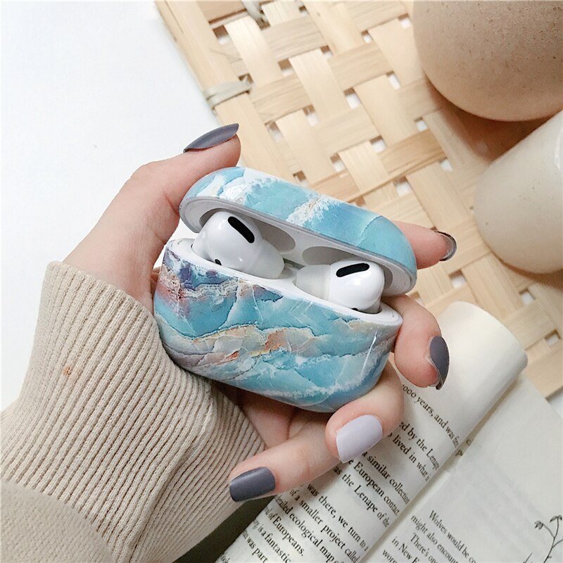 Luksus marmor hovedtelefon etui til airpods pro 2 etui bluetooth øretelefon opladningstaske til airpod 2 1 pro hårdt pc cover tilbehør: Airpods pro 04