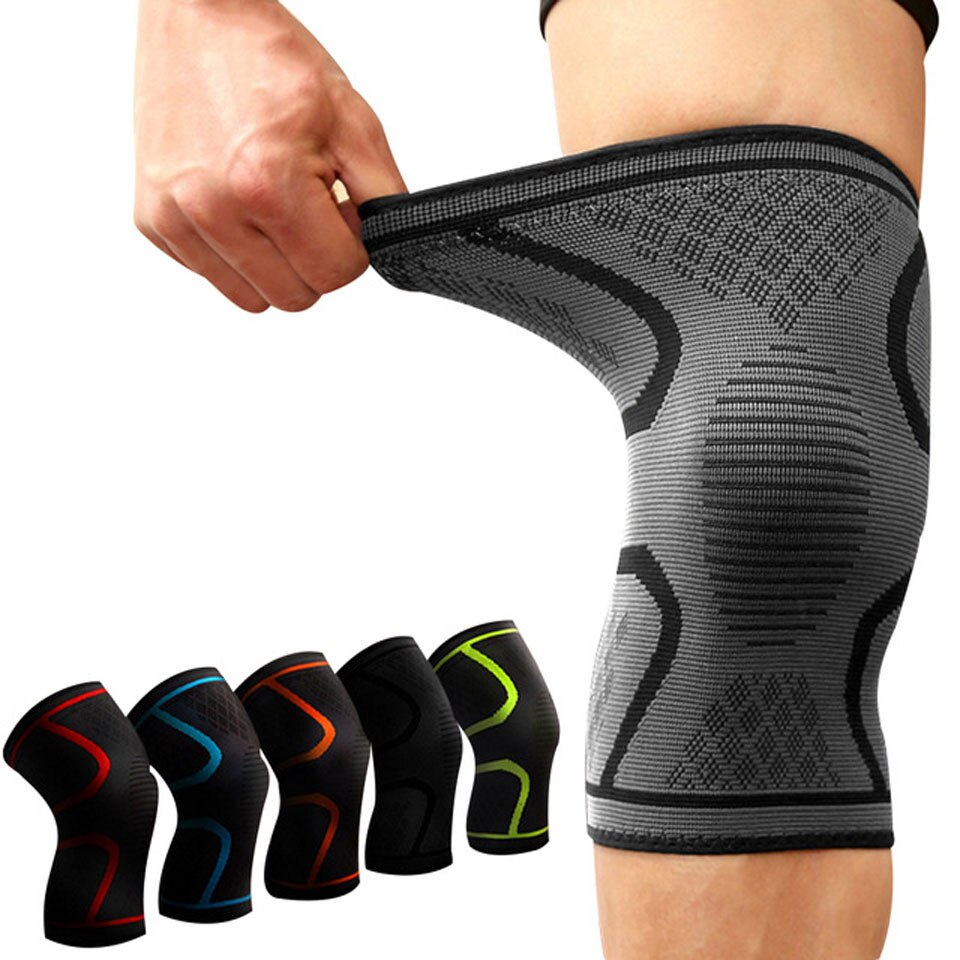 1Pcs Fitness Hardlopen Fietsen Knie Ondersteuning Braces Elastische Nylon Sport Compressie Knie Pad Sleeve Voor Basketbal Volleybal