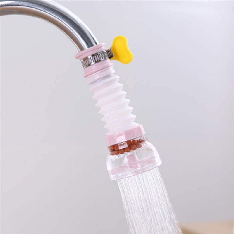 Faucet Filter Multifunctional Household Retractable Tap Water Filter Tool Kitchen Bathroom Faucet Accessories: pink