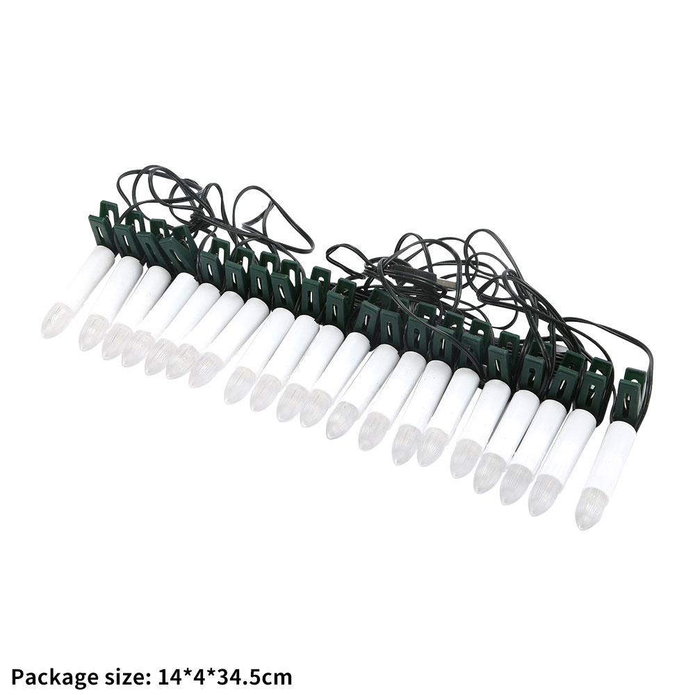 Guirlande de bougies LED à clipser, 20 pièces, cône sans flamme, décorations d'arbre de noël: Default Title