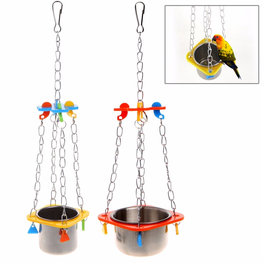 1 Pc Vogels Papegaaien Opknoping Feed Kom Swing Kooi Speelgoed Voor Parkiet Valkparkiet Kaketoe L/S SizeC42