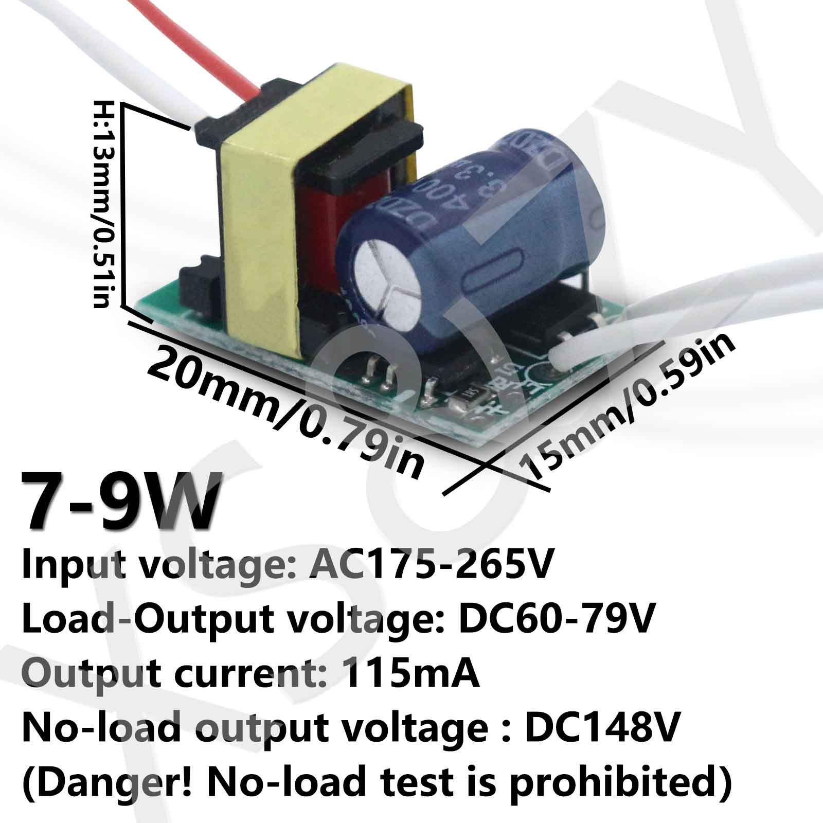 Jantes de Puissance à Pilote LED pour l'Énergie, 3-7W, 7-9W, 9-12W, 12-18W, 18-24W, 24-32W, 32-40W, 40-50W, ce115 mA, 220-230mA remplacement des ampoules à économie d'énergie: Black