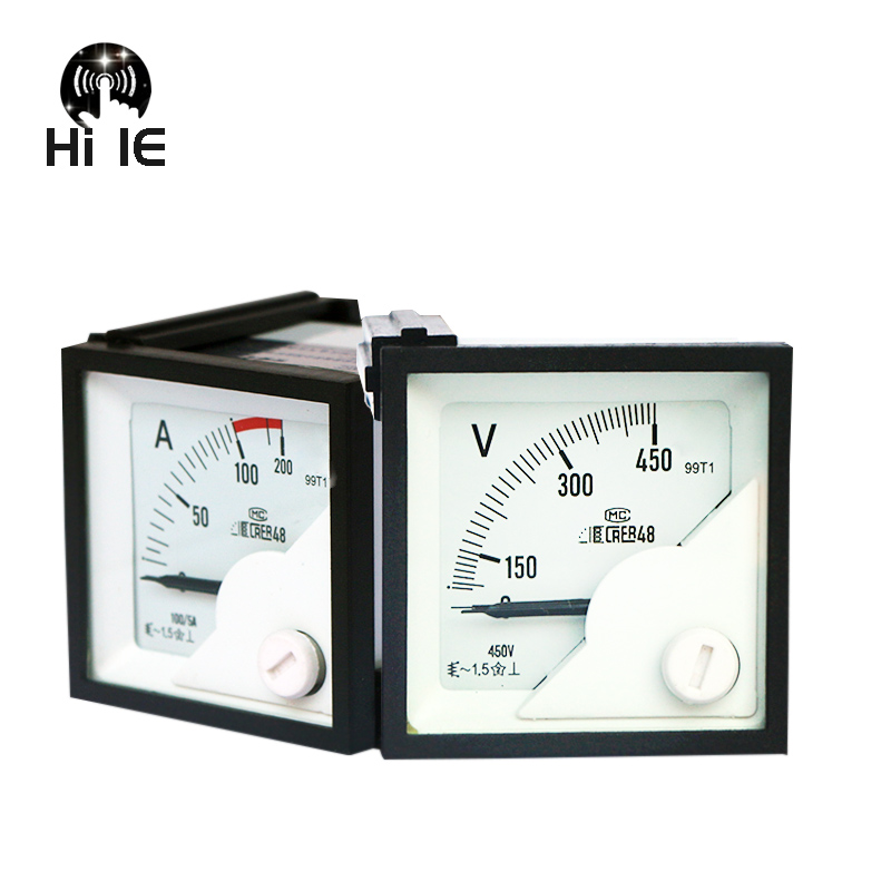 1PCS 99T1 AC Pointer Ammeter Voltmeter 3 Phase Transformer Analog Ammeter Panel Head