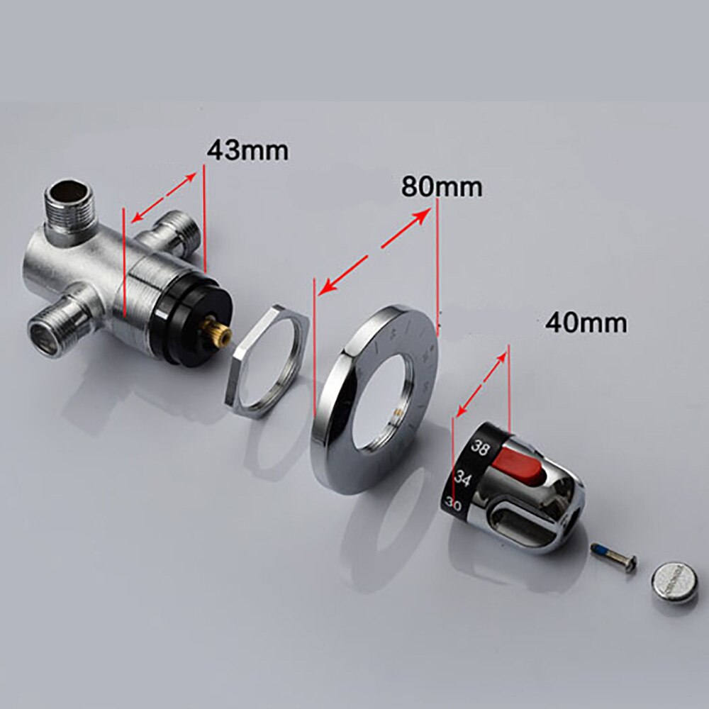 Brass Thermostatic Mixing Valve G1/2" , Adjust the Mixing Water Temperature DN15 , thermostatic valve