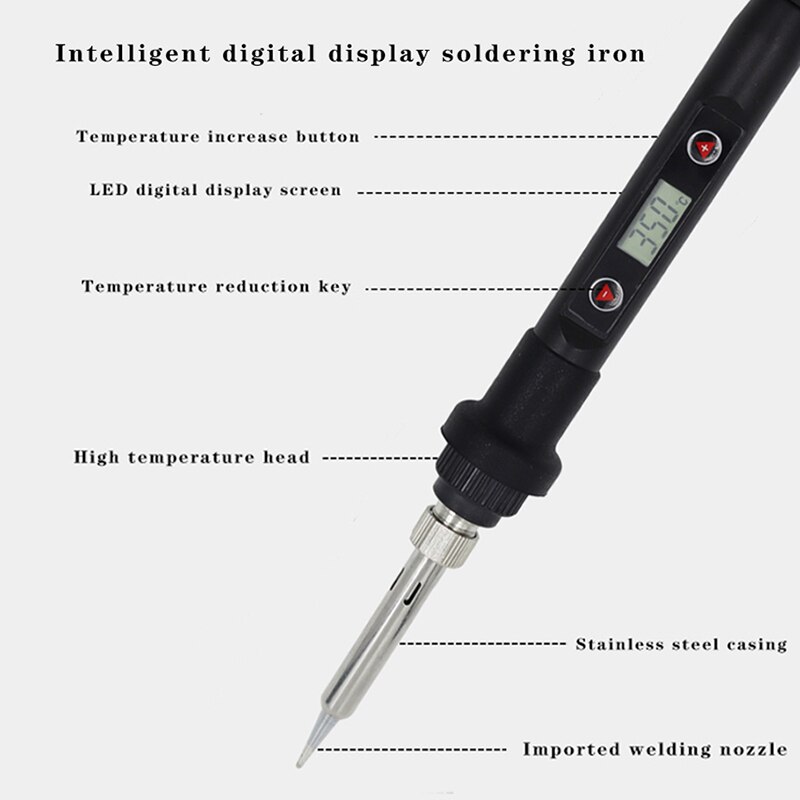 110V electric soldering iron set digital intelligent display temperature adjustable 60W rapid heating 220V welding torch