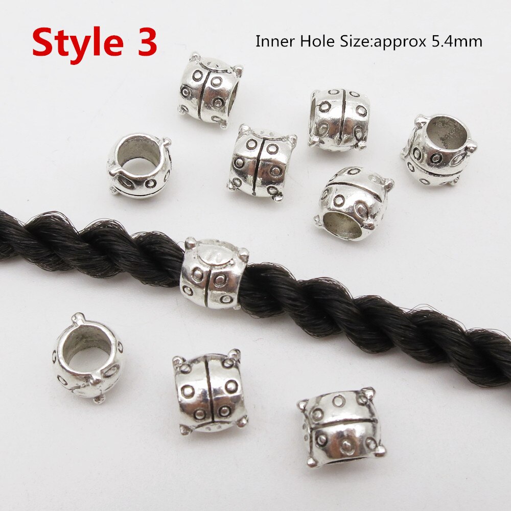 5 pz/pacco metallo differente 5 stili di Pesce, Le Stelle, conchiglie treccia di capelli terrore dreadlock perline anelli del tubo per Lo Styling Accessori: 10pcs Style 3