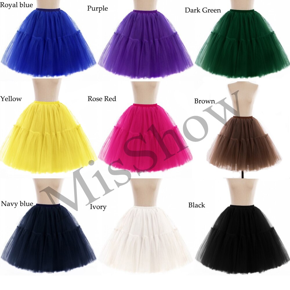 A-Line Short Petticoat Colorful Short Underskirt 6 layers Bridal Tulle Petticoats For Wedding Dress Wedding Accessories