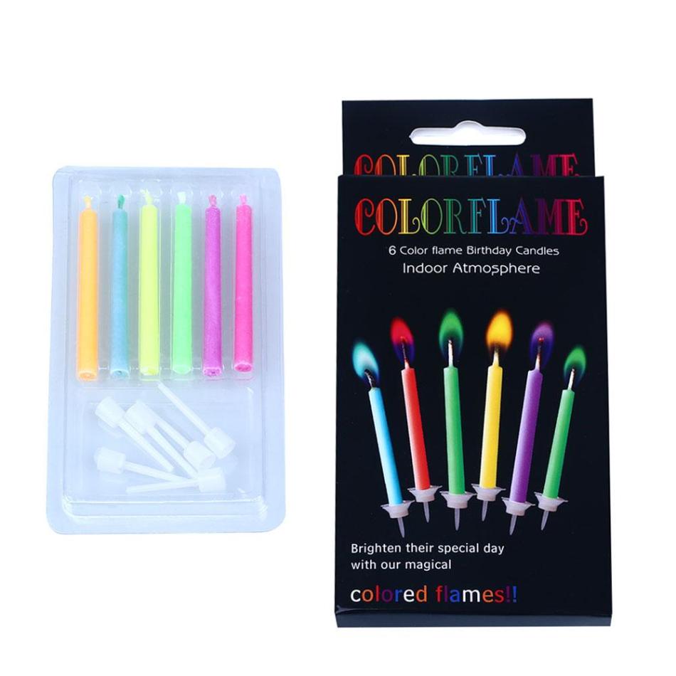 12 stks/pak Gekleurde Kaarsen Veilig Flames Birthday Party Cake Thuis Decoraties Mini Kaarsen met Kaarshouder
