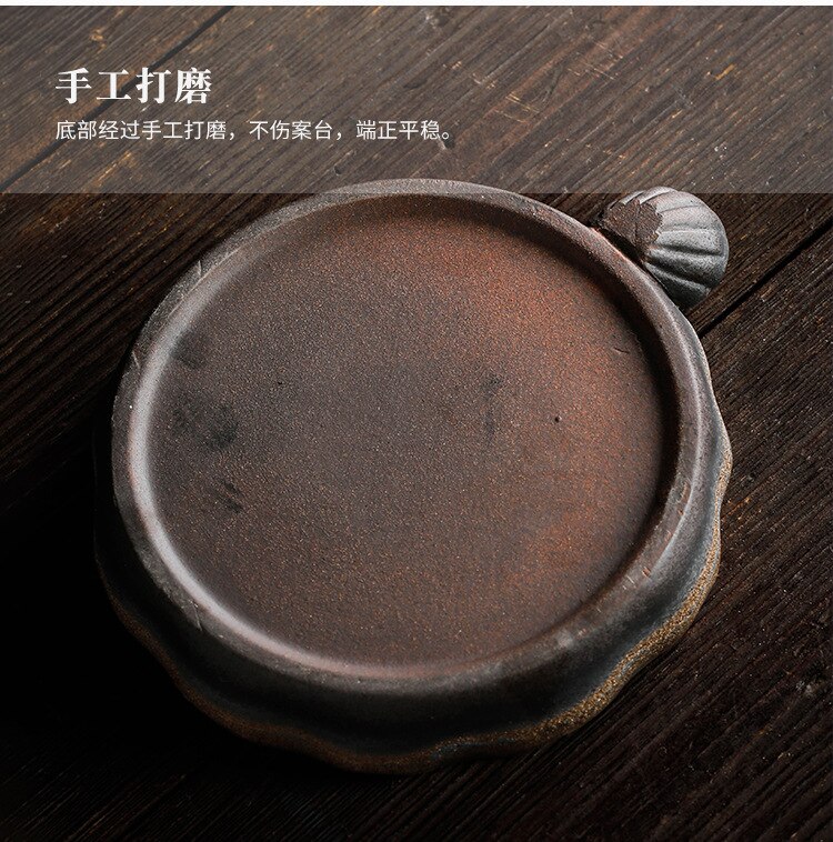 Japanese-style stoneware pot bearing handmade retro water storage and storage lotus leaf pot bearing