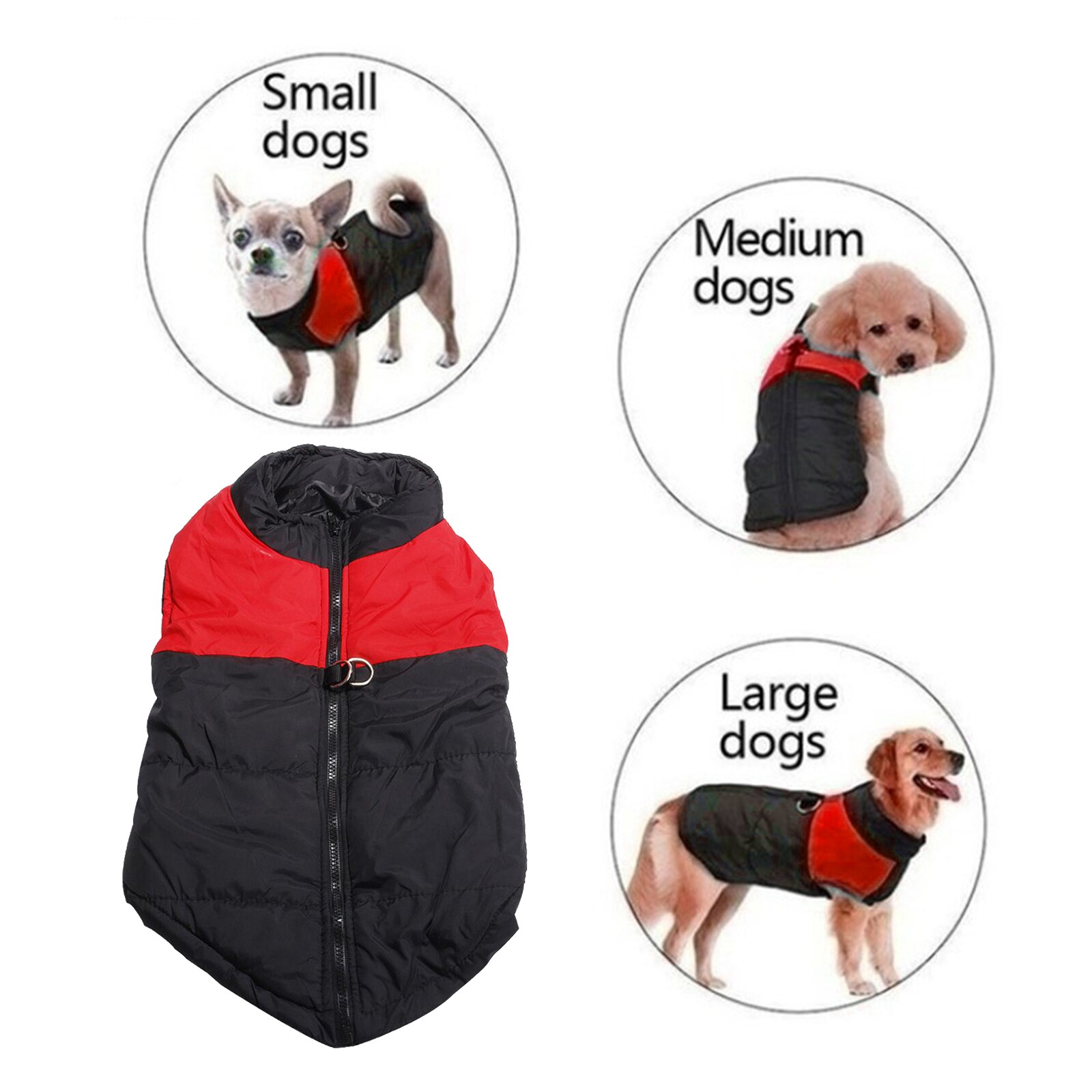 Warm Hond Kleding Waterdicht Pet Gewatteerde Vest Rits Jas Jas Voor Chihuahua