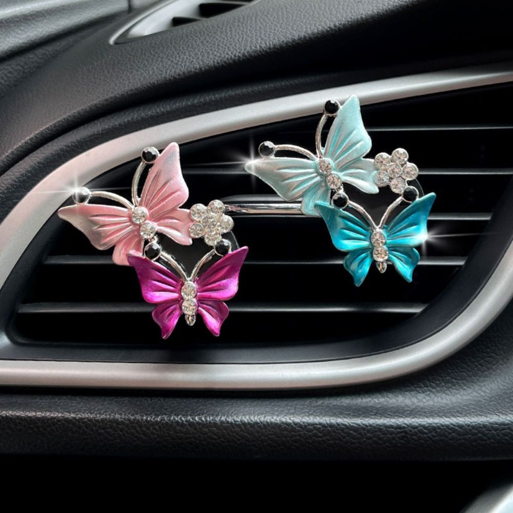 Sommerfugleklips til aromaterapi i bilen til udsmykning af rensende luft til aromaterapiklips med rhinsten til diffusorventil