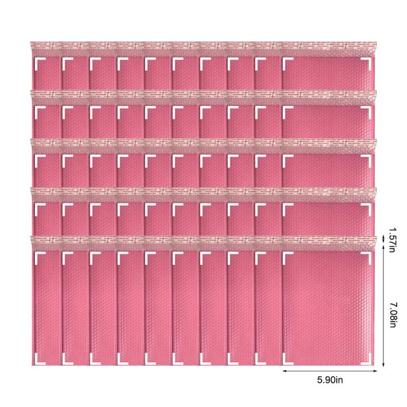 50pcs Pink Bubble Mailers Pink Poly Bubble Mailer Self Seal Padded Envelopes Bags for Magazine Book Lined Mailer Self Seal: C 50PCS