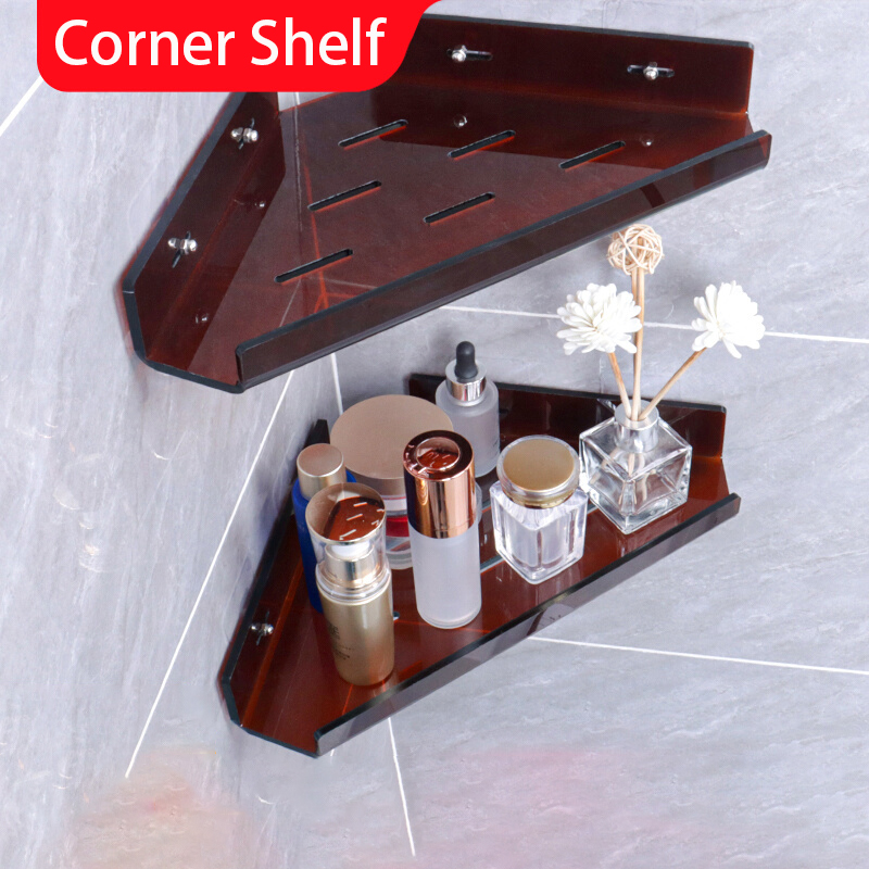 Acryl Hoek Douche Caddy Plank, Zelfklevende Muur Gemonteerde Badkamer Douche Plank Organizer Voor Keuken Opslag Cosmetische Organizer